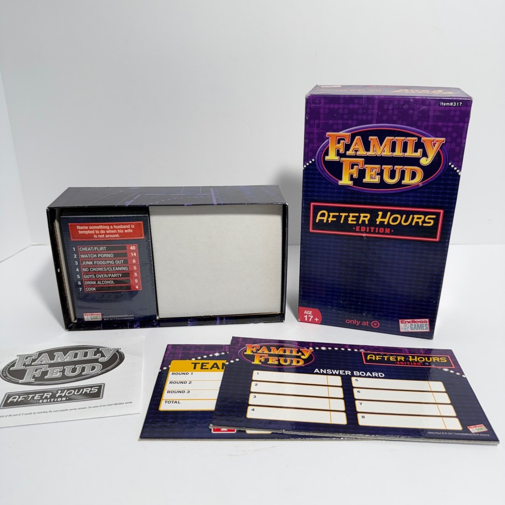Family Feud After Hours Edition Adult Party Game Sealed Cards 100% Complete